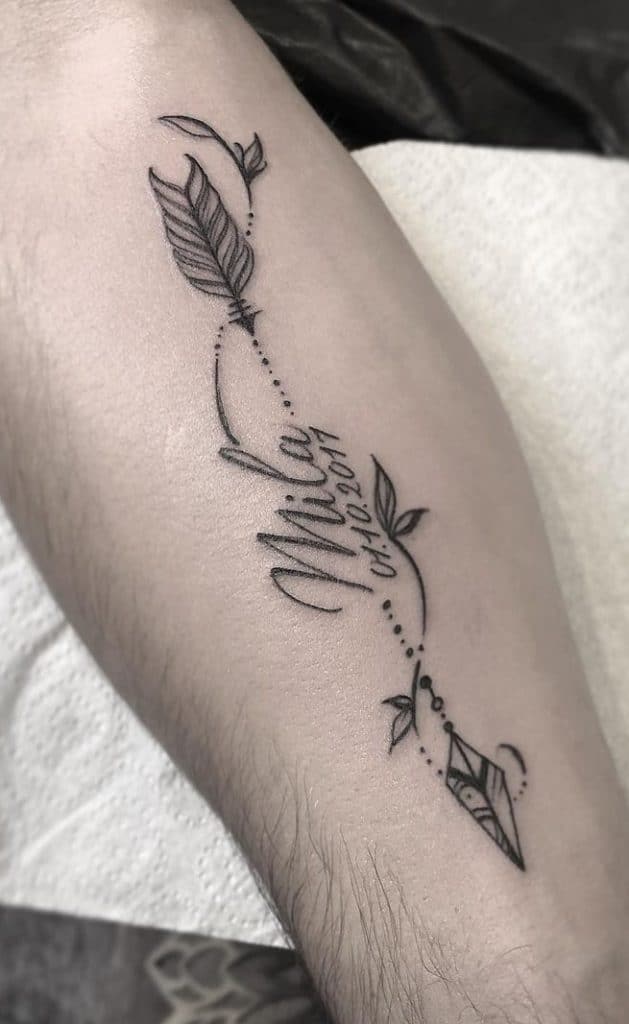 Arrow with Name Tattoo