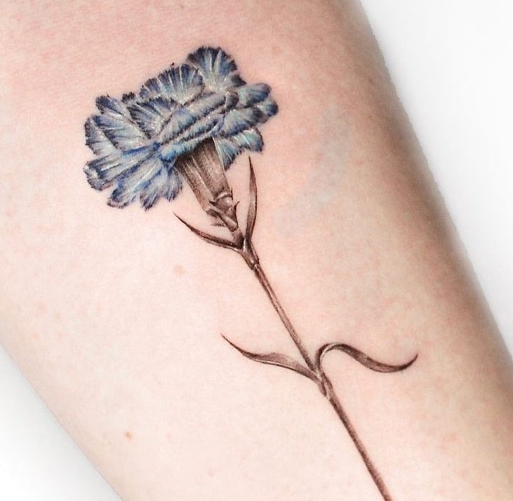 Blue Carnation Tattoo