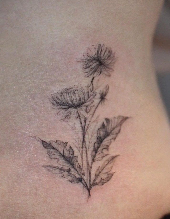 Dandelion Bouquet Tattoo