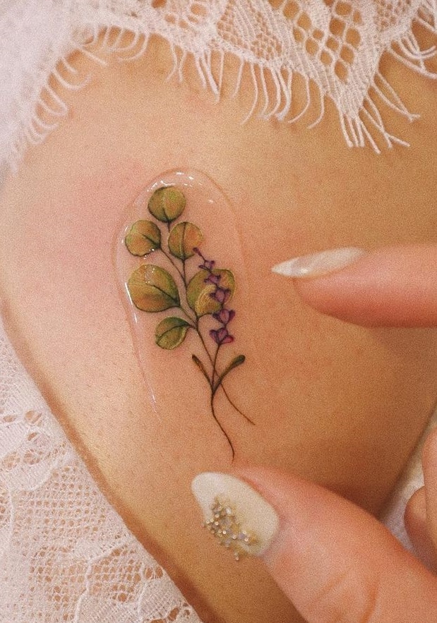 Eucalyptus and Lavender Tattoo