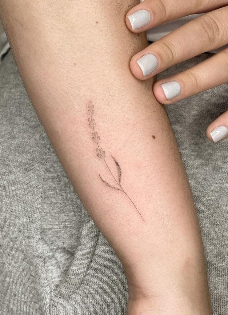 Fine line Lavender Tattoo