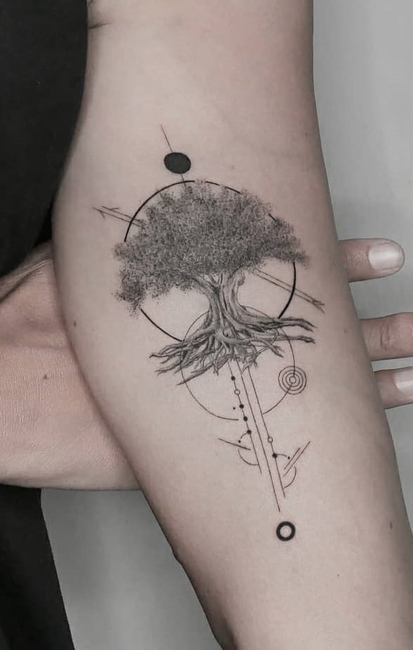 Geometric Tree of Life Tattoo