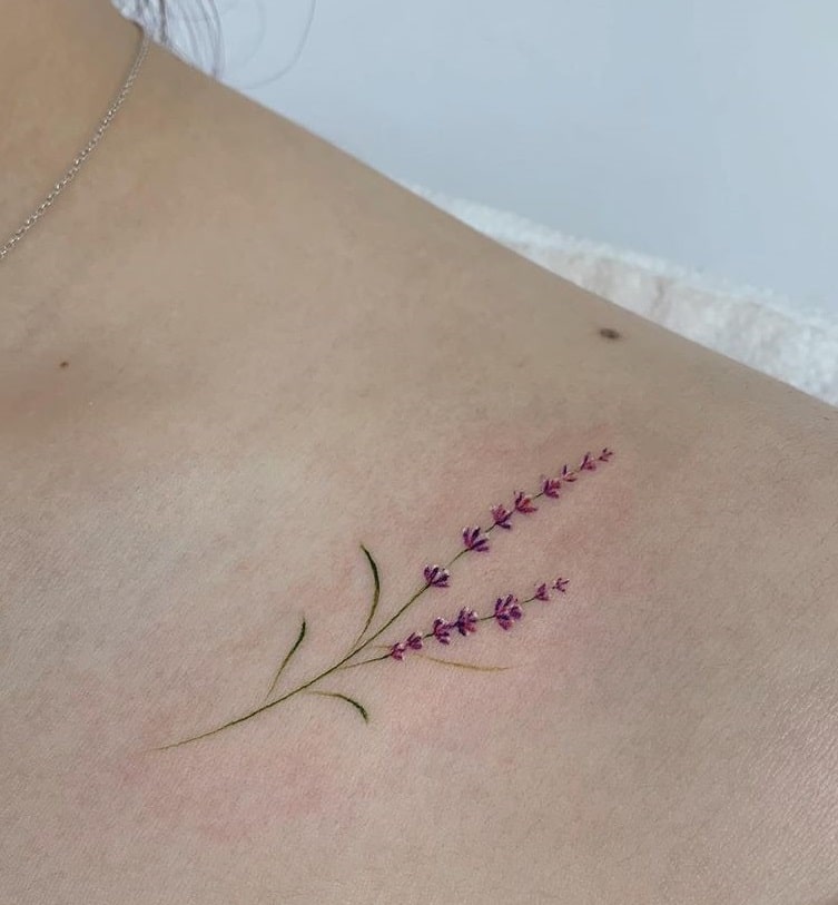 Lavender Sprig Tattoo