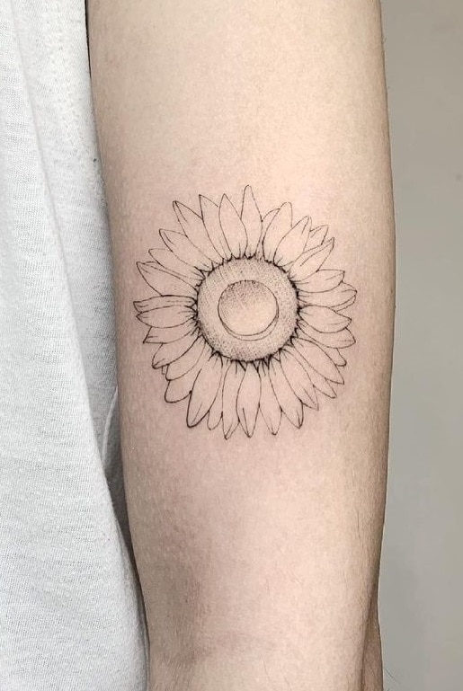 Minimalist Sunflower Tattoo