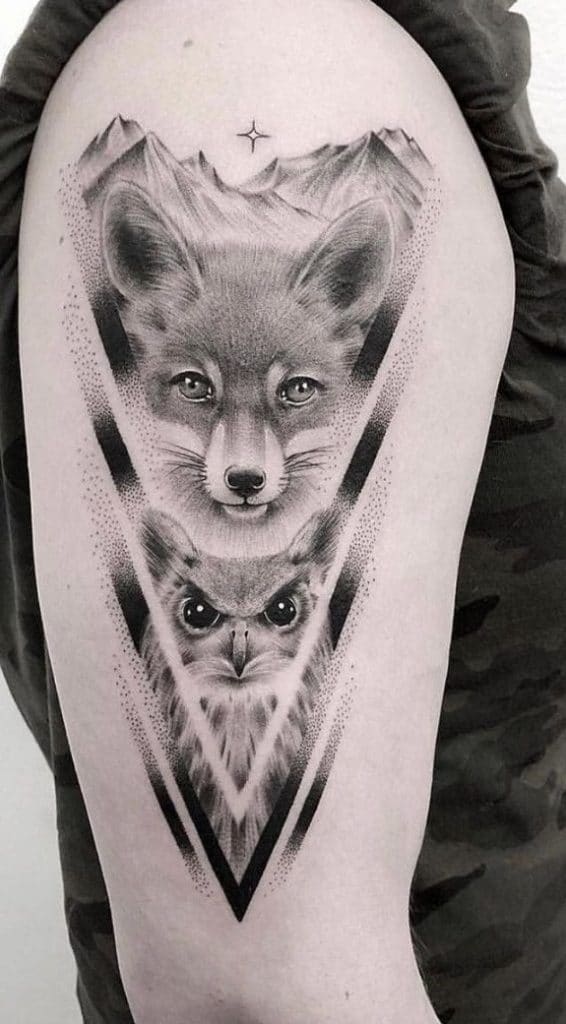 Owl and Fox Tattoo