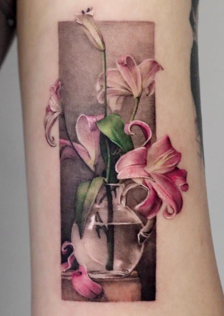 Pink Lily Tattoo