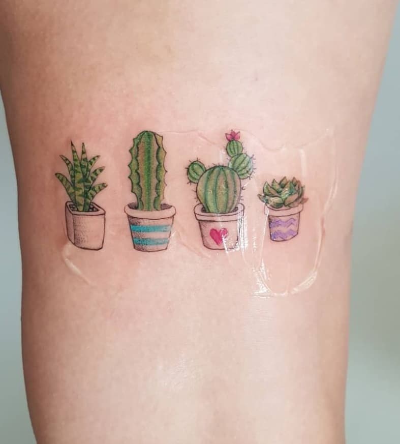 Potted Cactus Tattoos