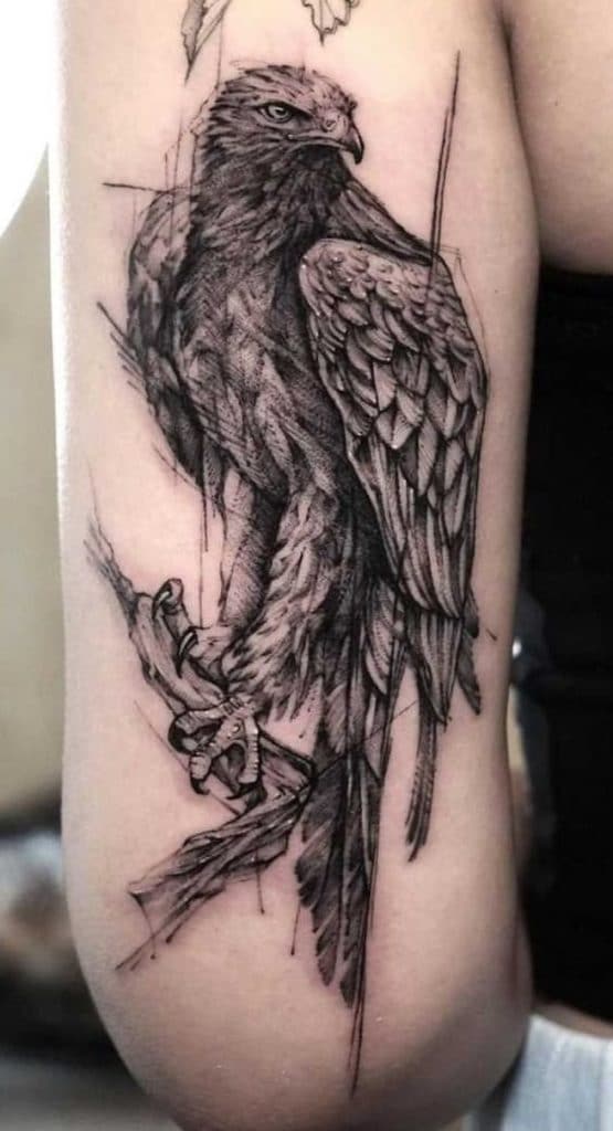 Sketchy Eagle Tattoo
