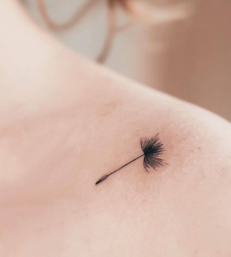 Small and Simple Dandelion Tattoo