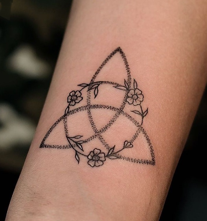 Triquetra with Flower Tattoo