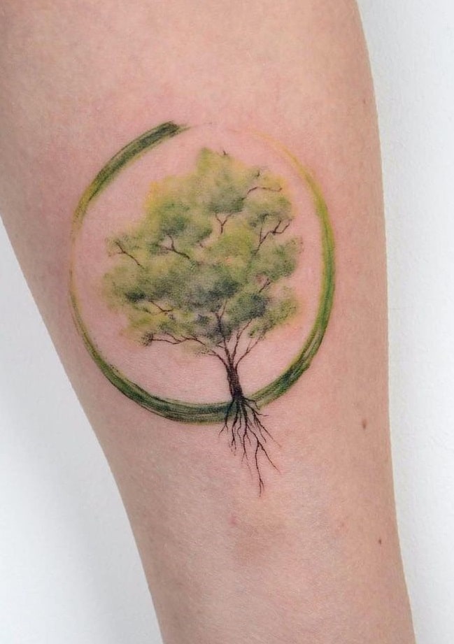 Watercolor Tree of Life Tattoo