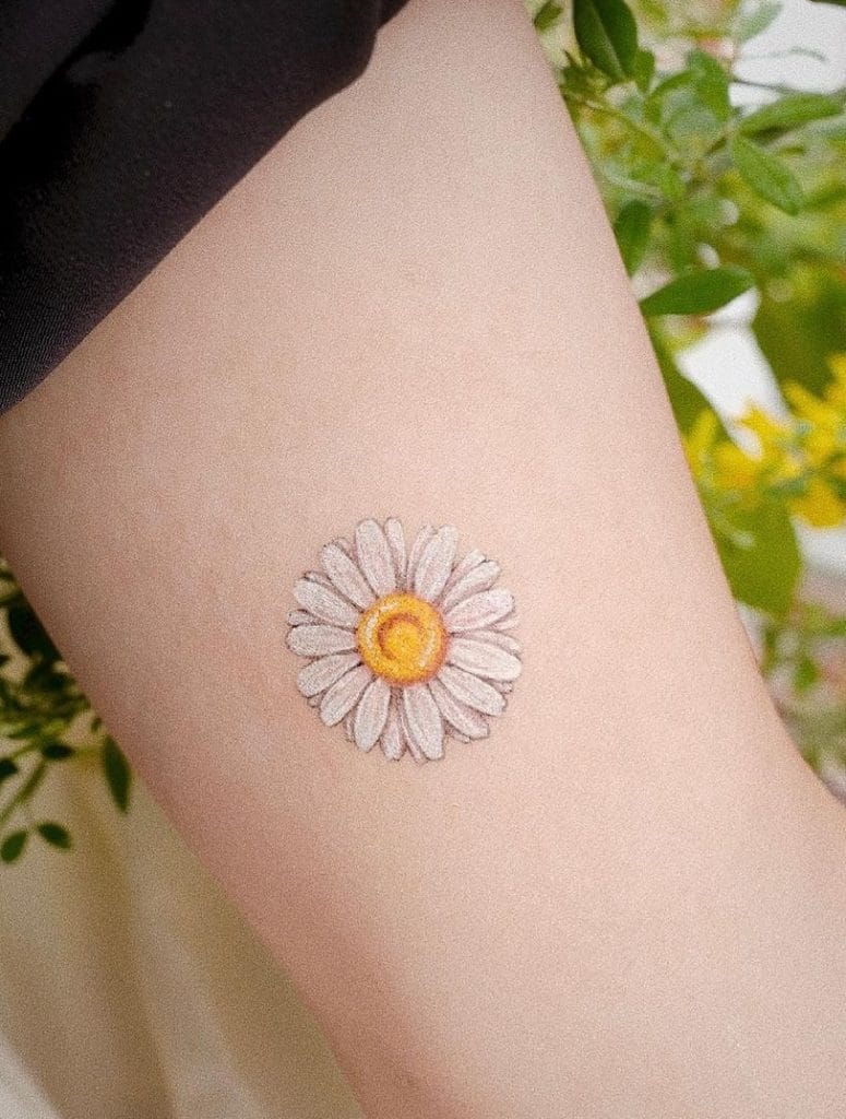 White Daisy Tattoo