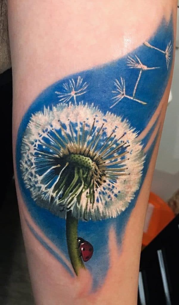 White Dandelion Tattoo