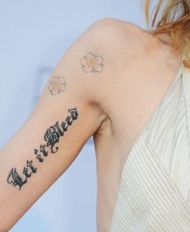 Courtney Love Flower Tattoos