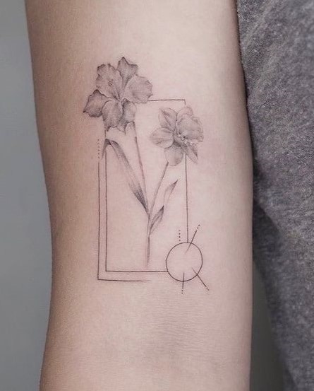 Daffodil and Gladiolus Tattoo