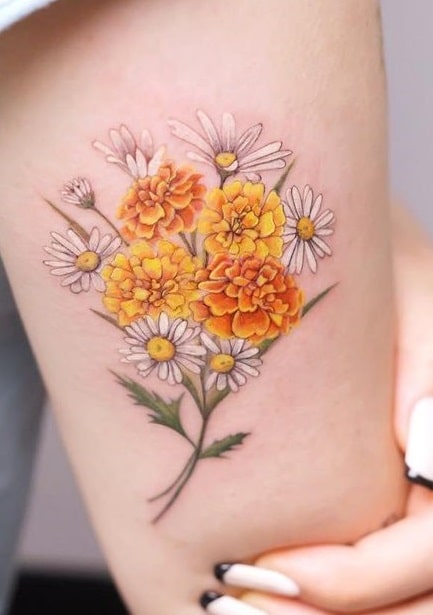 Daisy and Marigold Tattoo