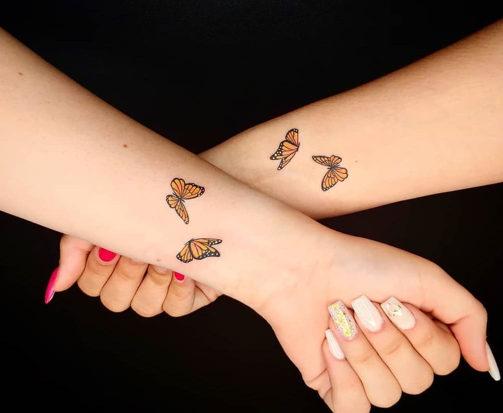 Friendship Butterfly Matching Tattoos