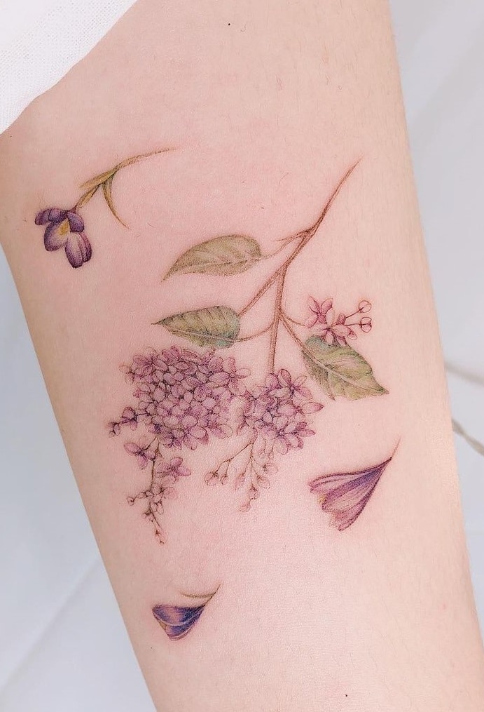Lilac Branch Tattoo