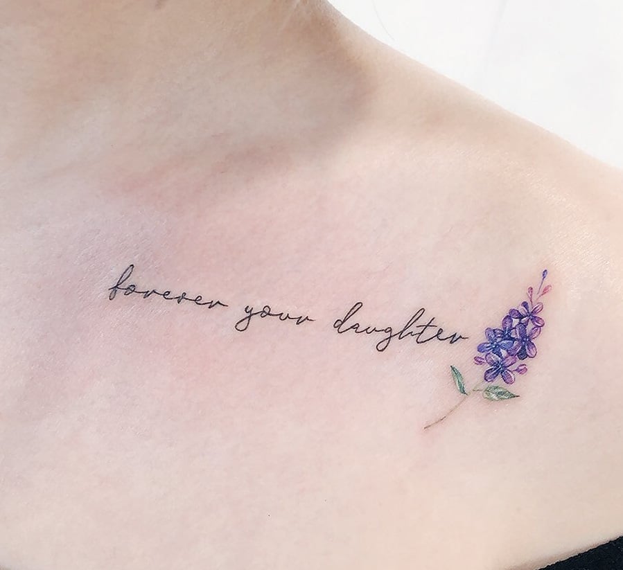 Lilac with Lettering Tattoo