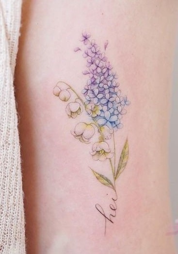 Lily of the Valley and Lilac Tattoo