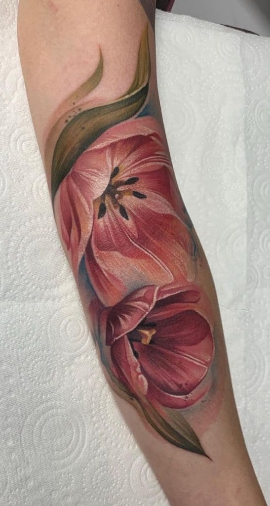 Open Tulip Tattoo