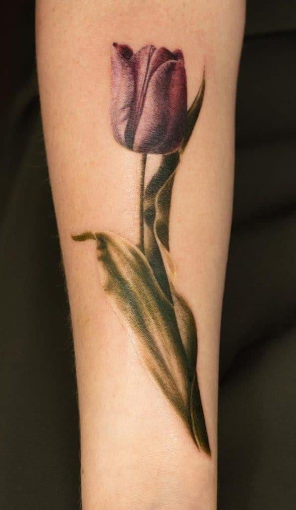 Purple Tulip Tattoo