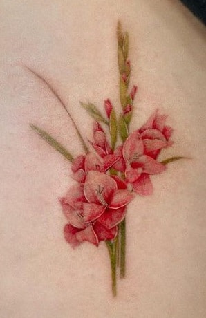 Red Gladiolus Tattoo