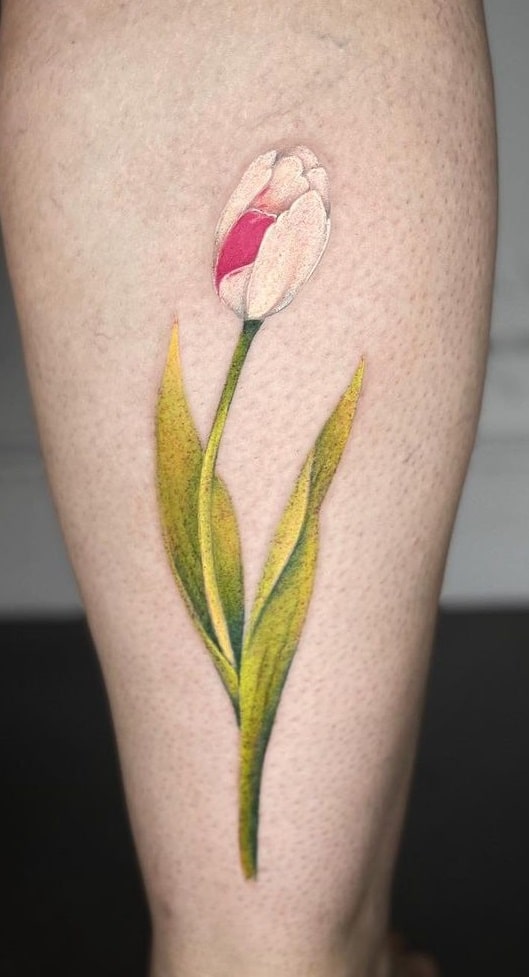 White Tulip Tattoo 