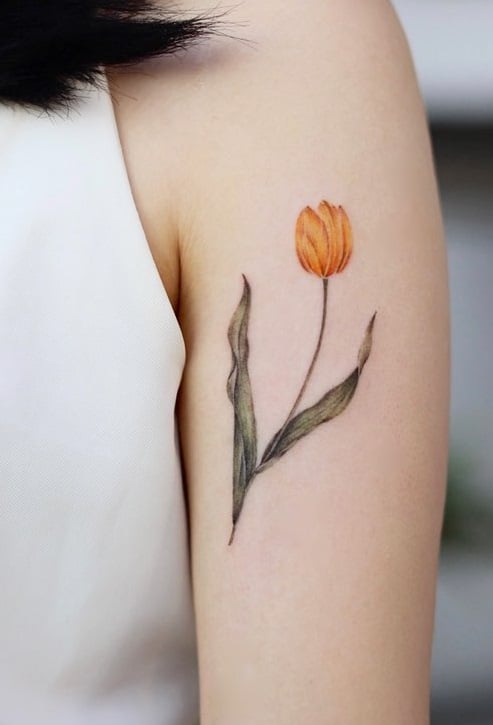Yellow Tulip Tattoo