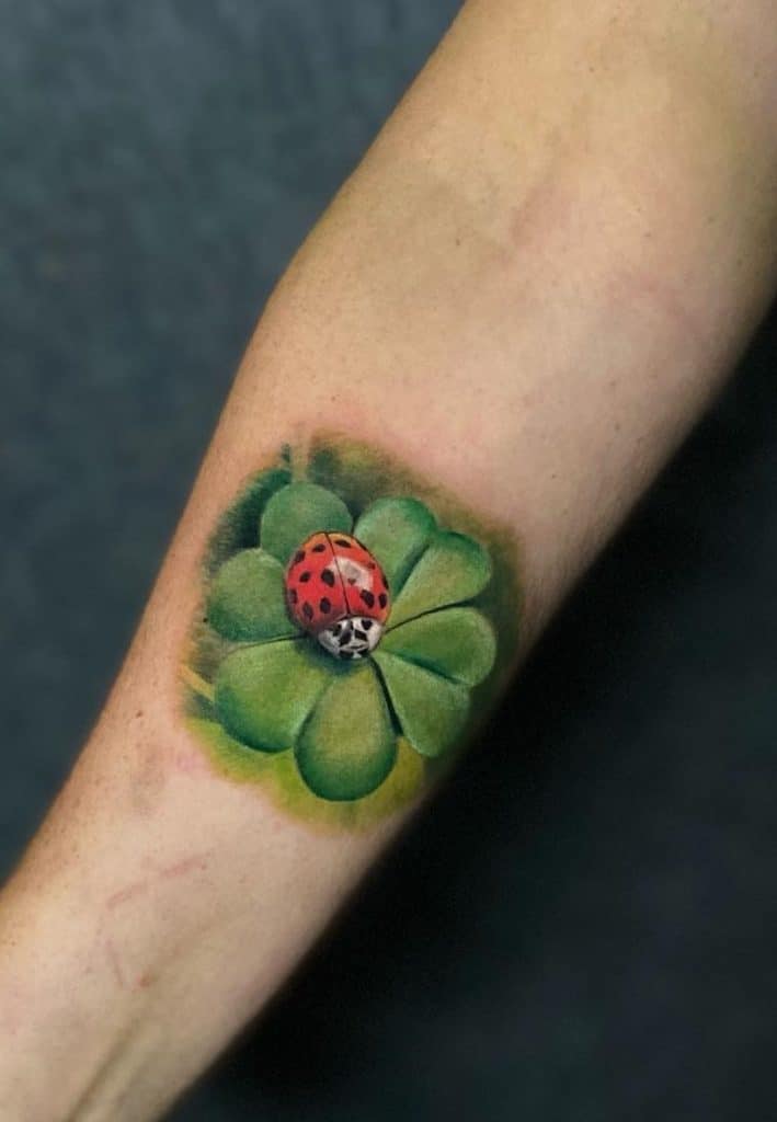 Ladybug with Clover Tattoo