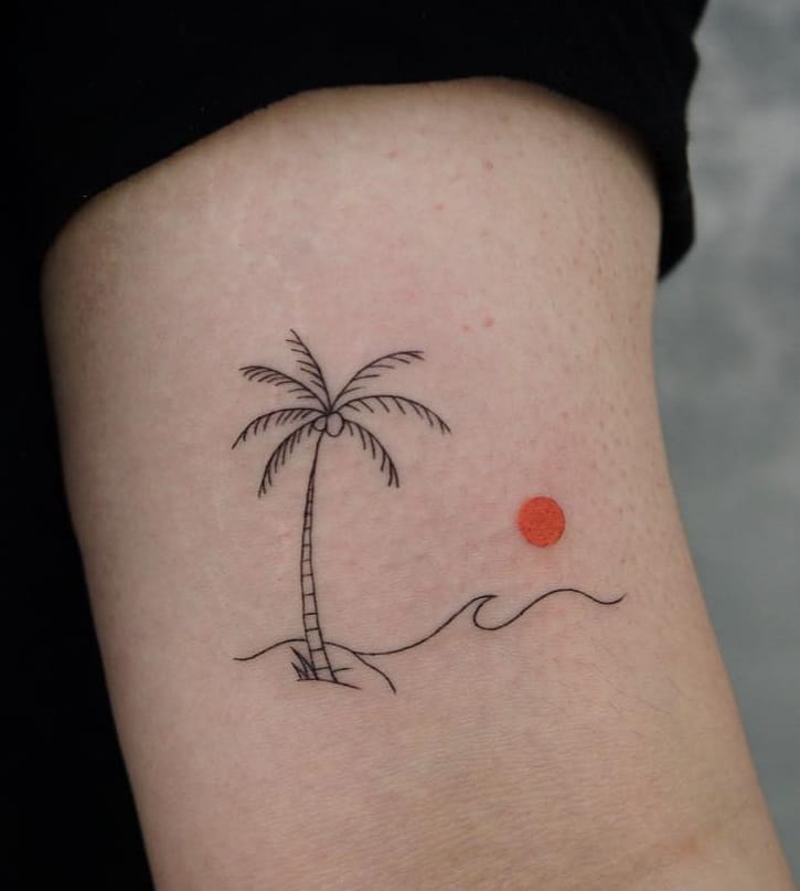 Palm Tree With Coconuts Tattoo