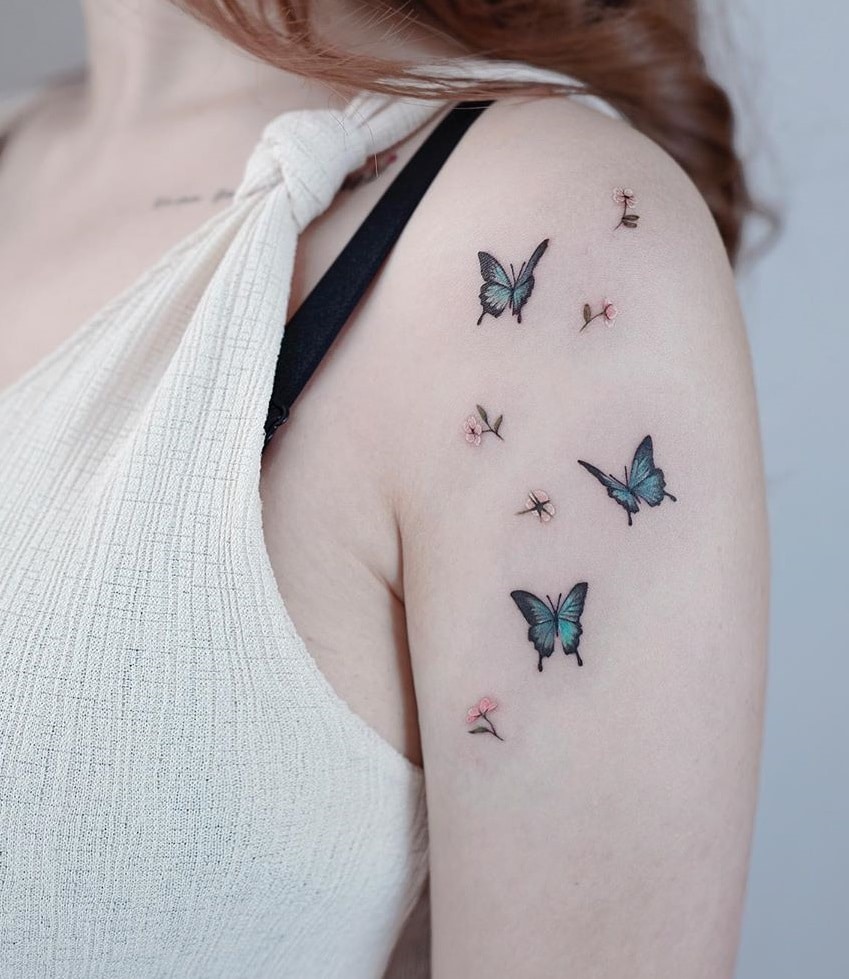 Three Butterfly Tattoos