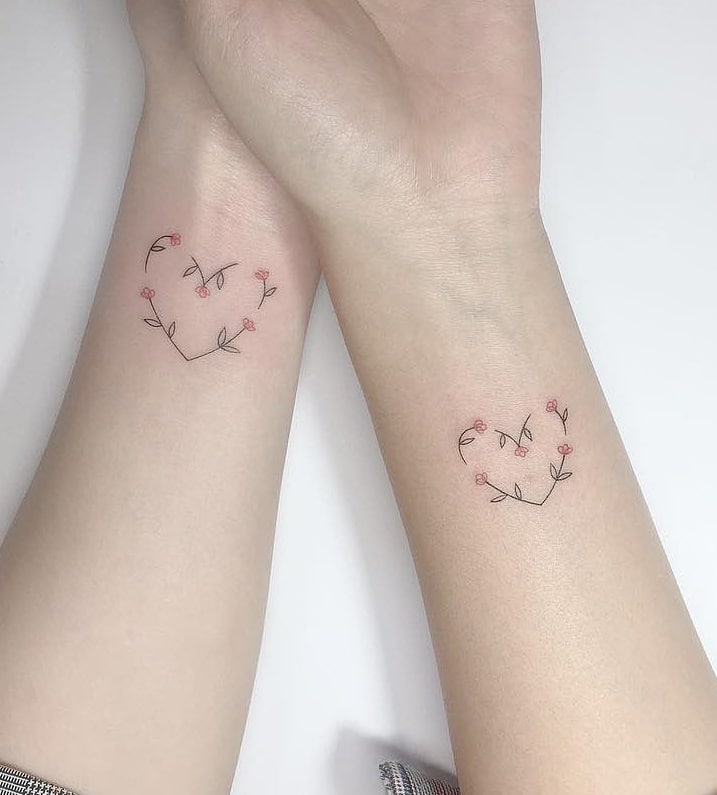 Matching Flower Tattoos
