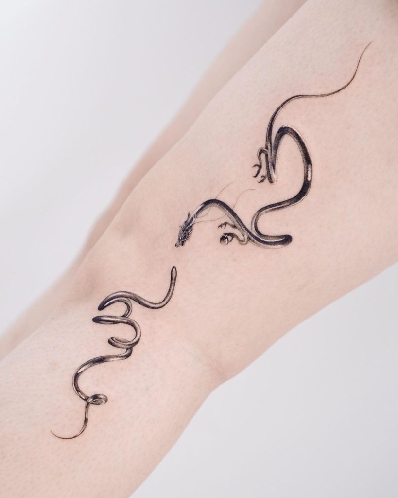 Dragon and Snake Tattoo