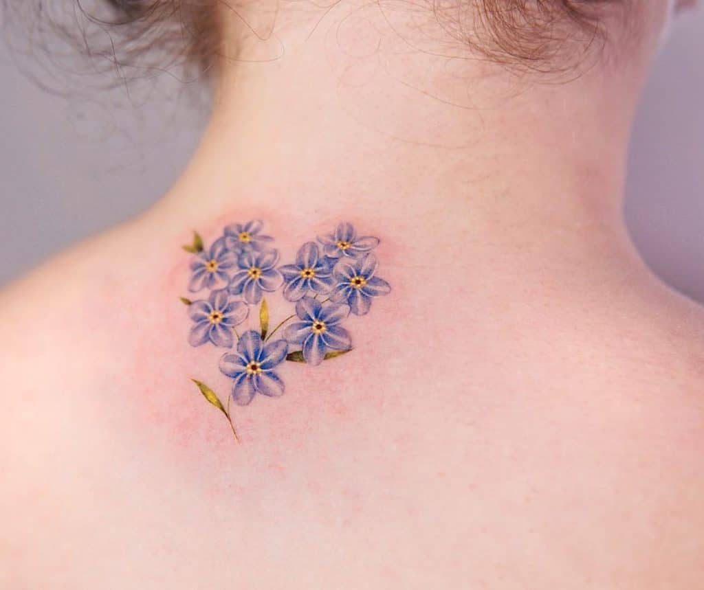 Forget me Not and Heart Tattoo