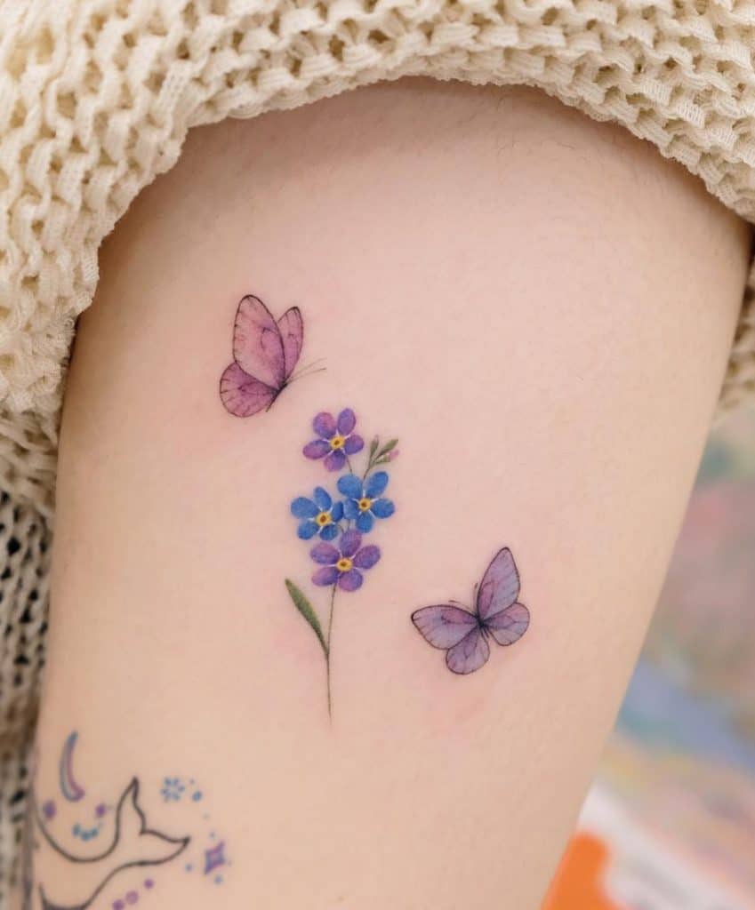 Forget me Not with Butterfly Tattoo
