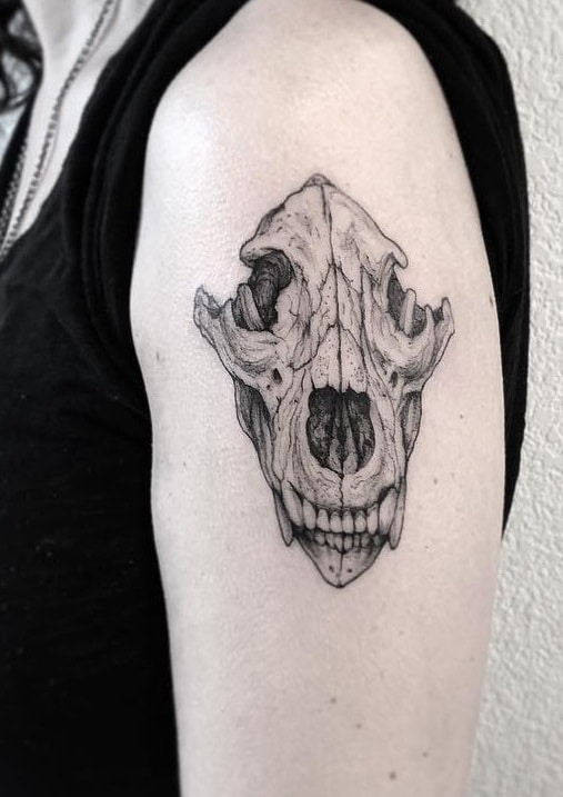 Grizzly Bear Skull Tattoo 