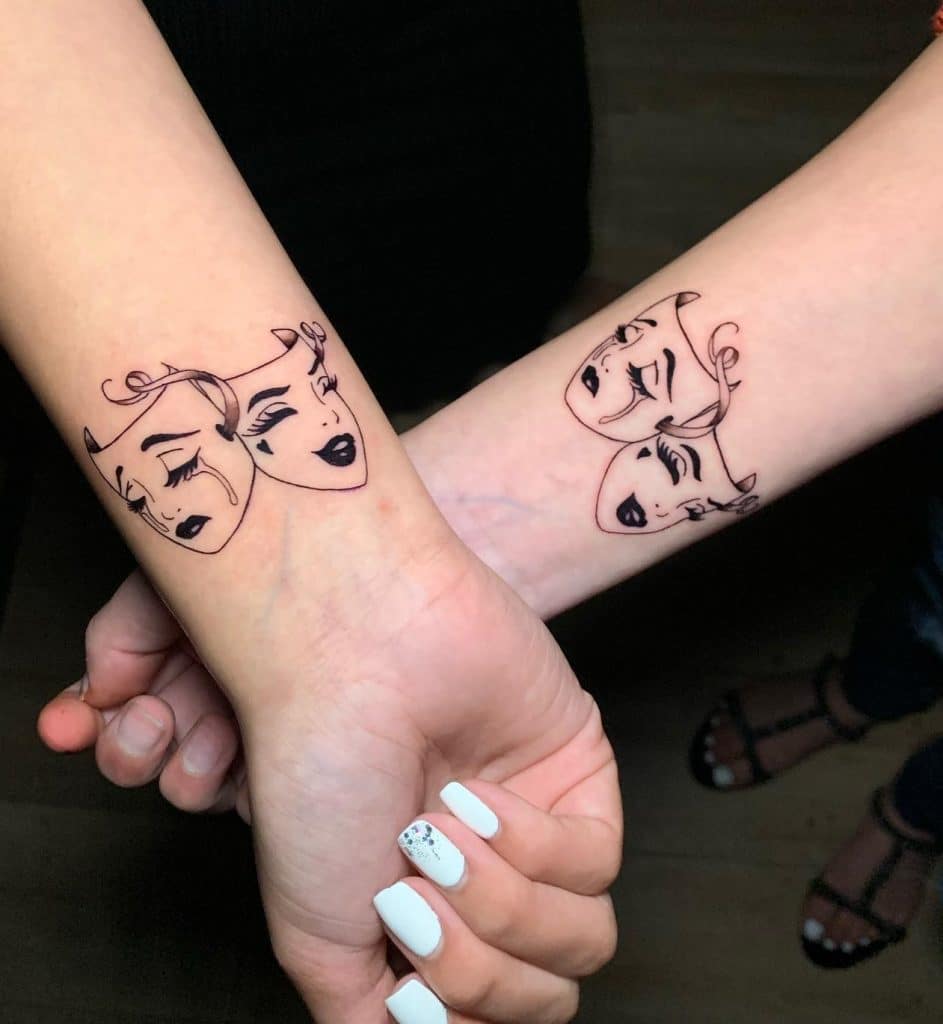 Happy Sad Mask Tattoos