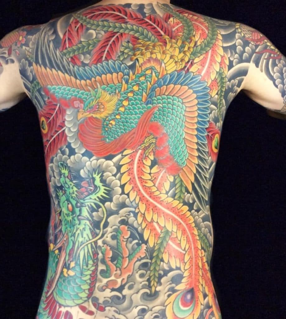 Japanese Phoenix and Dragon Tattoo