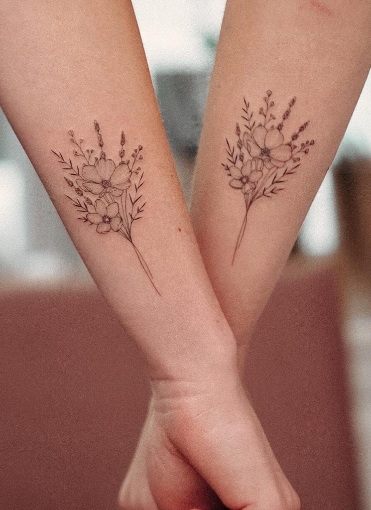 Matching Forget-me-not Tattoos