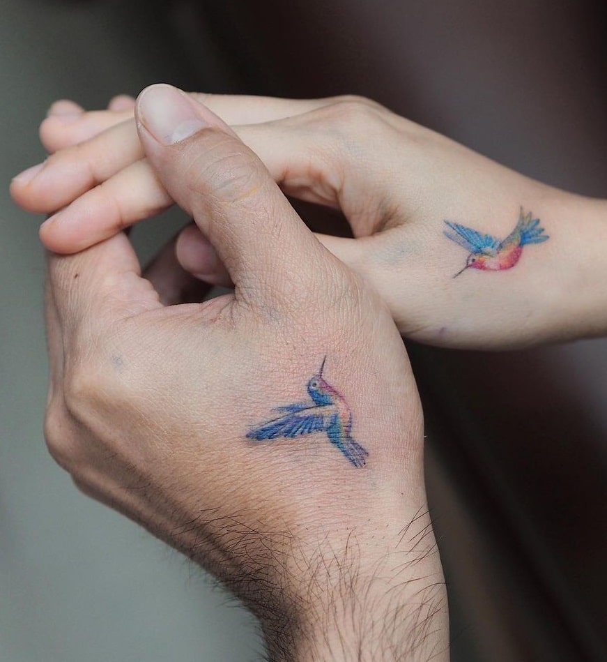 Matching Hummingbird Tattoo
