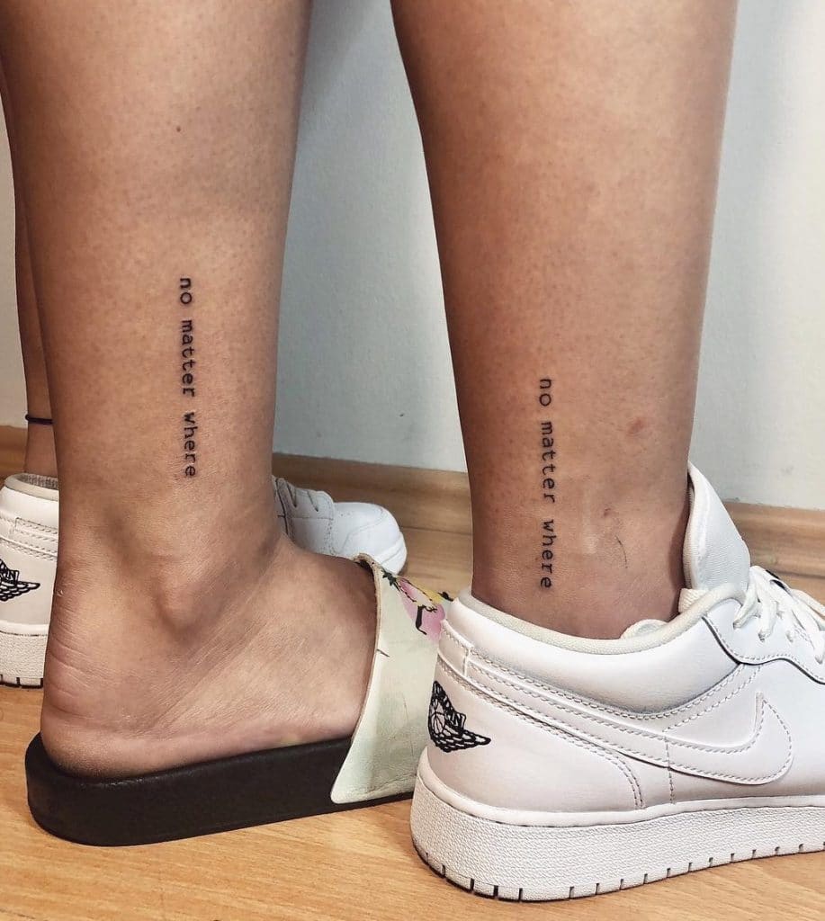 Matching Lettering Tattoos