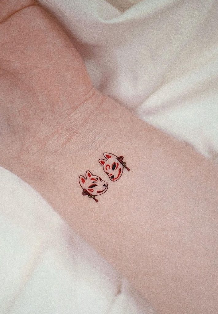 Minimalist Kitsune Tattoo 
