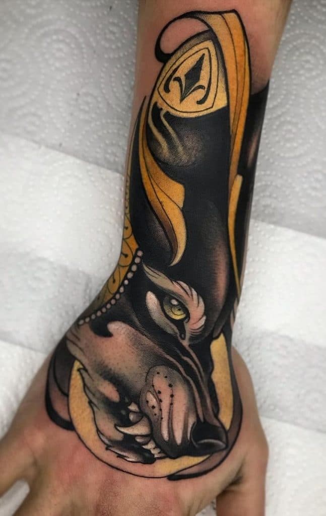 Neo-traditional Wolf Tattoo