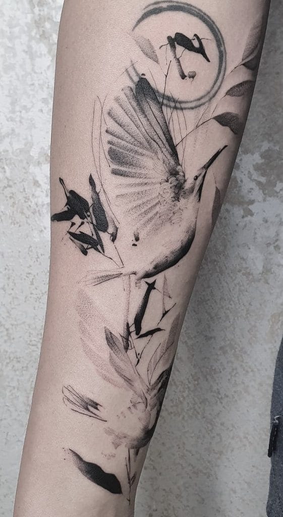 Sketchy Hummingbird Tattoo