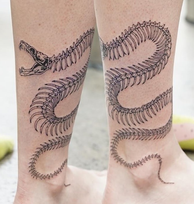 Snake Skeleton Tattoo 