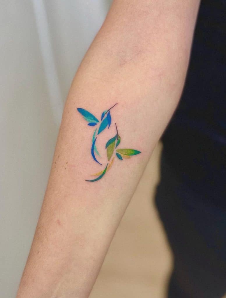 Two Hummingbirds Tattoos
