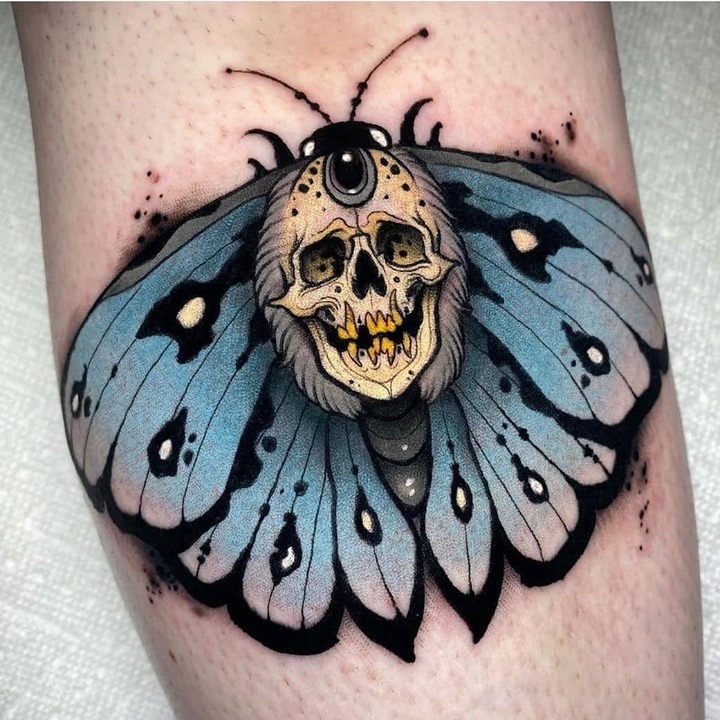 Watercolor Moth Tattoo