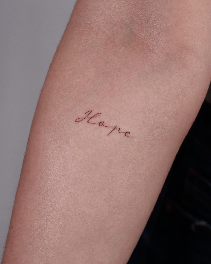 Hope Lettering Tattoo