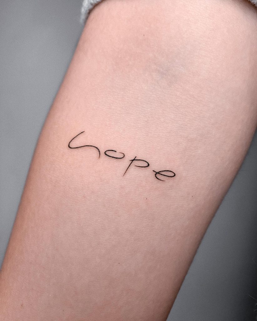 Hope Lettering Tattoo